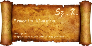 Szmodis Klaudia névjegykártya